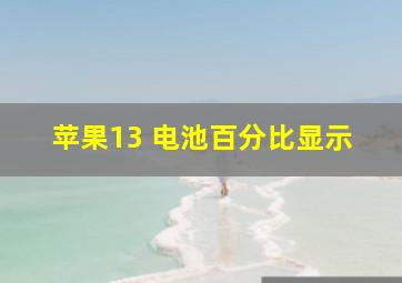 苹果13 电池百分比显示